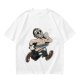 Olive T-Shirt with Cartoon Jason Voorhees Graphic Print