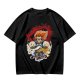 Olive T-Shirt with Retro Anime Lion Character Graphic