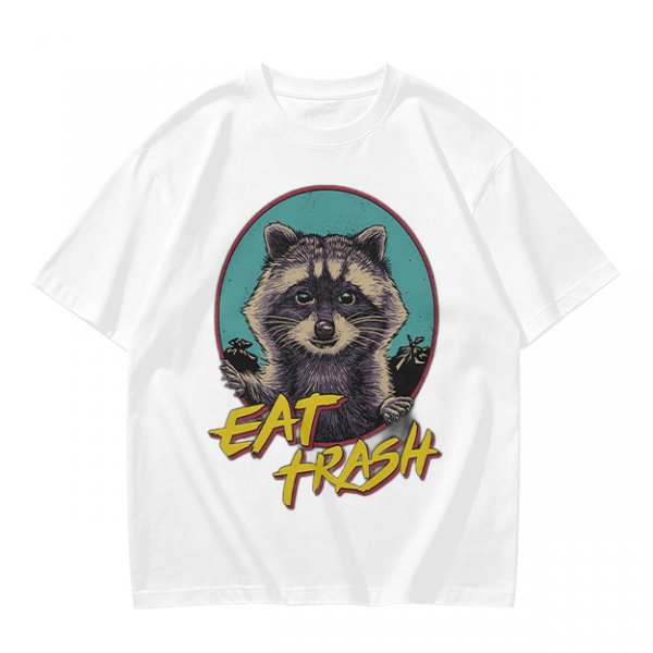 Olive Raccoon Eat Trash Graphic T-Shirt