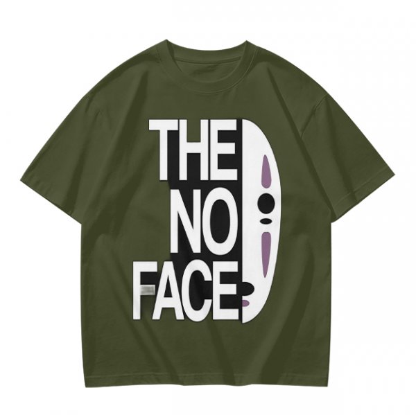 Olive T-shirt with The No Face graphic print