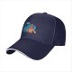 Black baseball cap with Cookie Monster covering a gingerbread man’s eyes