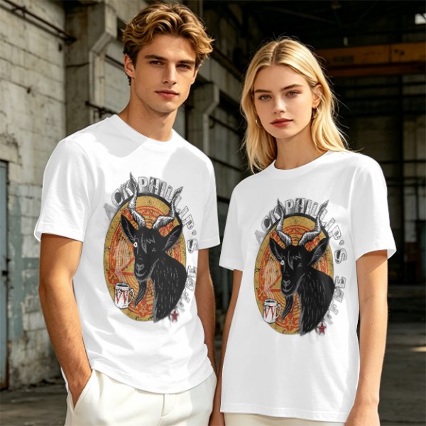 Black Phillip's Coffee Goat Graphic T-Shirt Design