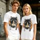Olive T-Shirt Featuring Black Maneki-neko Cat Eating Ramen