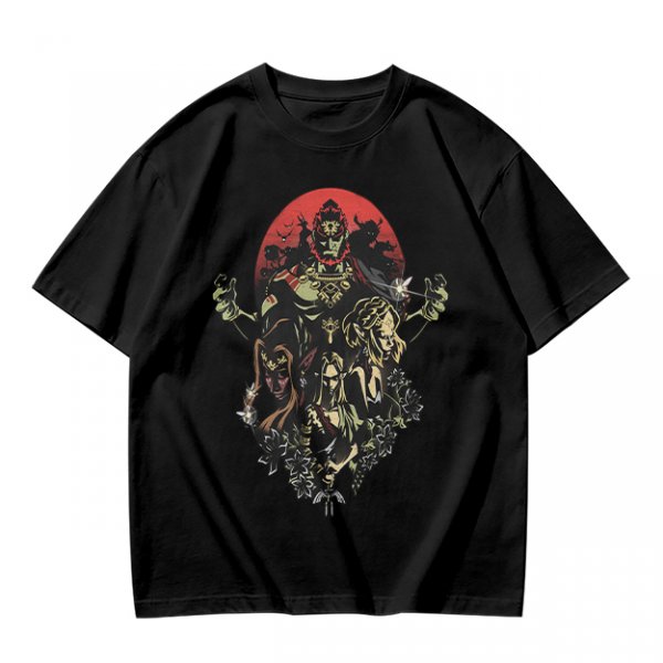 Olive T-Shirt With Dark Fantasy Villain Character Art Print