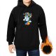 Black hoodie with cute unicorn pooping rainbows and glitter print