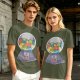 Olive T-Shirt With Cat Gumball Machine Artwork