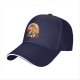 Black Baseball Cap With Anime Straw Hat And Sunflower Print