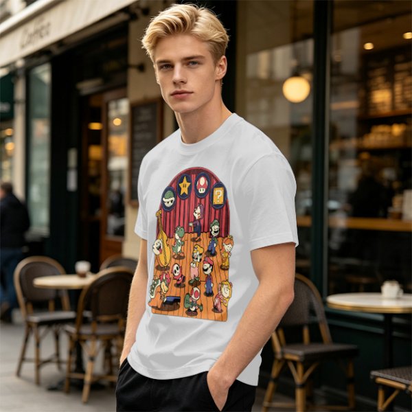 Nintendo Mario Characters Band Stage Graphic T-Shirt