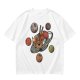 Olive green t-shirt with ramen planet space graphic print