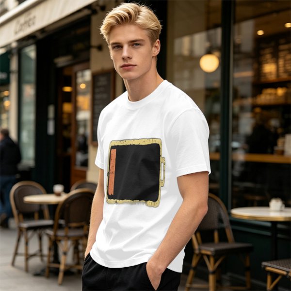 Olive Green T-Shirt With Distressed Retro TV Graphic Print