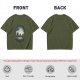 Olive T-Shirt With Skull Silhouette Print Featuring Forest Spirits