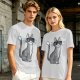 Olive T-Shirt With Cool Gray Cat Wearing Sunglasses Print