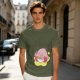 Olive T-shirt Featuring Kirby Eating Ramen on a Warp Star