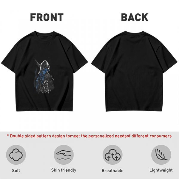 Olive Green T-Shirt With Hooded Fantasy Warrior Graphic Print