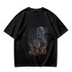Olive T-Shirt With Dark Fantasy Villain And Hero Group Print