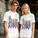 Olive T-Shirt With Shark And Colorful Ghost Creatures Print