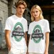 Olive t-shirt with 'Brewvolution' beer evolution graphic design
