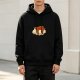 Black Hoodie with Sleeping Sloth on Cloud Graphic