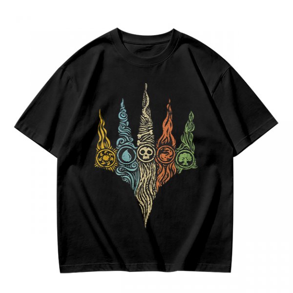 Magic The Gathering Five Mana Symbols Graphic T-Shirt
