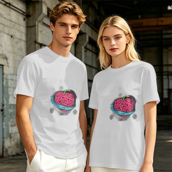 Olive T-Shirt With Swirled Heart Fruit Graphic Print