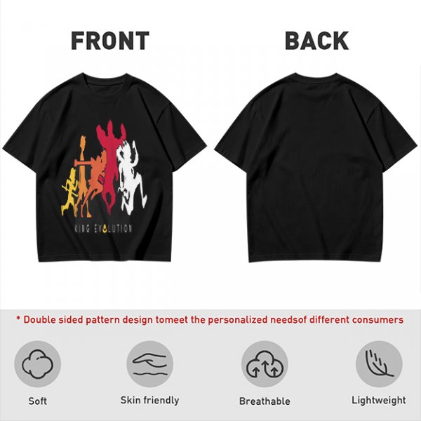 Olive Graphic T-Shirt with King Evolution Character Silhouettes