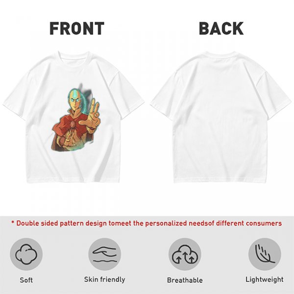 Olive Green T-Shirt with Avatar Aang The Last Airbender Art