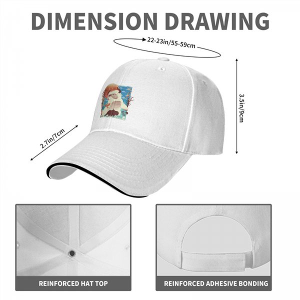 Black Baseball Cap With Appa The Sky Bison Graphic Print