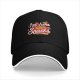 Black baseball cap with I'm here for the snacks graphic print