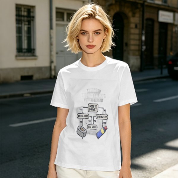 Funny duct tape and WD-40 flowchart graphic olive t-shirt