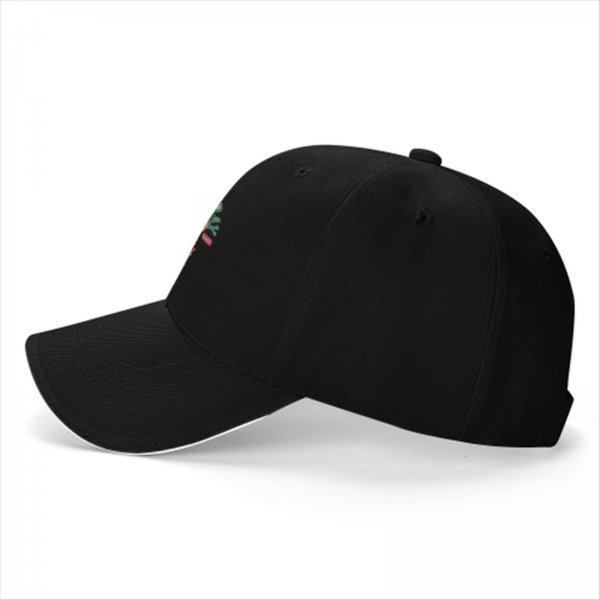 Black baseball cap with 'Keeps The A-Sad Away' graphic print