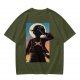 Olive Anime Character Silhouette Graphic T-Shirt