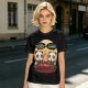 Olive t-shirt with pandas debating life beyond eating and sleeping