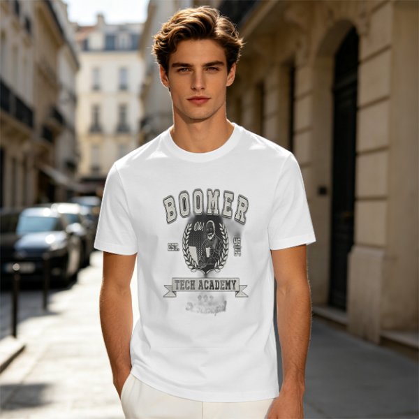 Olive Graphic T-Shirt With Boomer Tech Academy Print