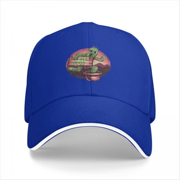 Black Baseball Cap With Cactus Free Hugs Desert Print