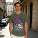Olive T-Shirt With Anime Swordsman Graphic Print