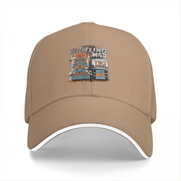 Black baseball cap with Howling Mad Tiki Lounge graphic print