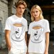 Olive Green T-Shirt With Dapper Cartoon Teacup Graphic