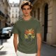 Olive graphic t-shirt with Dark Souls metal-style print