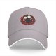 Black baseball cap with devil cat 'Purr Evil' graphic print