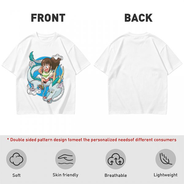 Spirited Away Chibi Haku and Chihiro Graphic T-Shirt