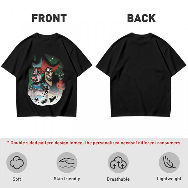 Olive T-Shirt Featuring Captain Hook and Mr. Smee from Peter Pan