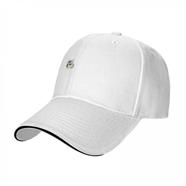 Black Baseball Cap With Small Sloth Face Graphic