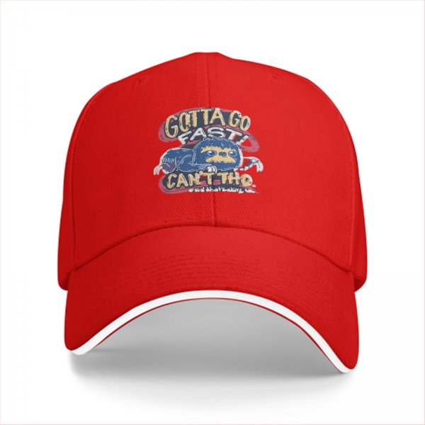Black baseball cap with sloth 'gotta go fast can't tho' graphic