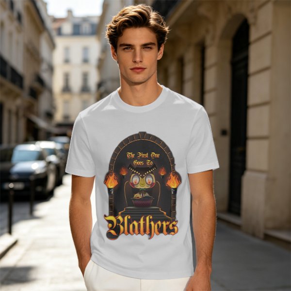 Olive T-Shirt with Gothic Blathers Themed Archway Print