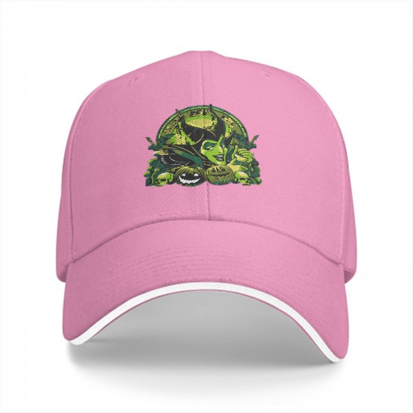 Black Baseball Cap with Maleficent Halloween Themed Print