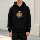 Black hoodie with cute cinnamon bun graphic and you roll text