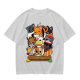 Olive T-Shirt With Cute Sushi Cat Stack Graphic Print