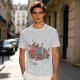 Olive T-shirt with Chibi Wounded Fantasy Creature Graphic