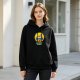 Black Hoodie With Colorful Mushroom House Graphic Print