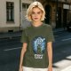 Olive T-Shirt with Fright Castle Skull Ghost Graphic